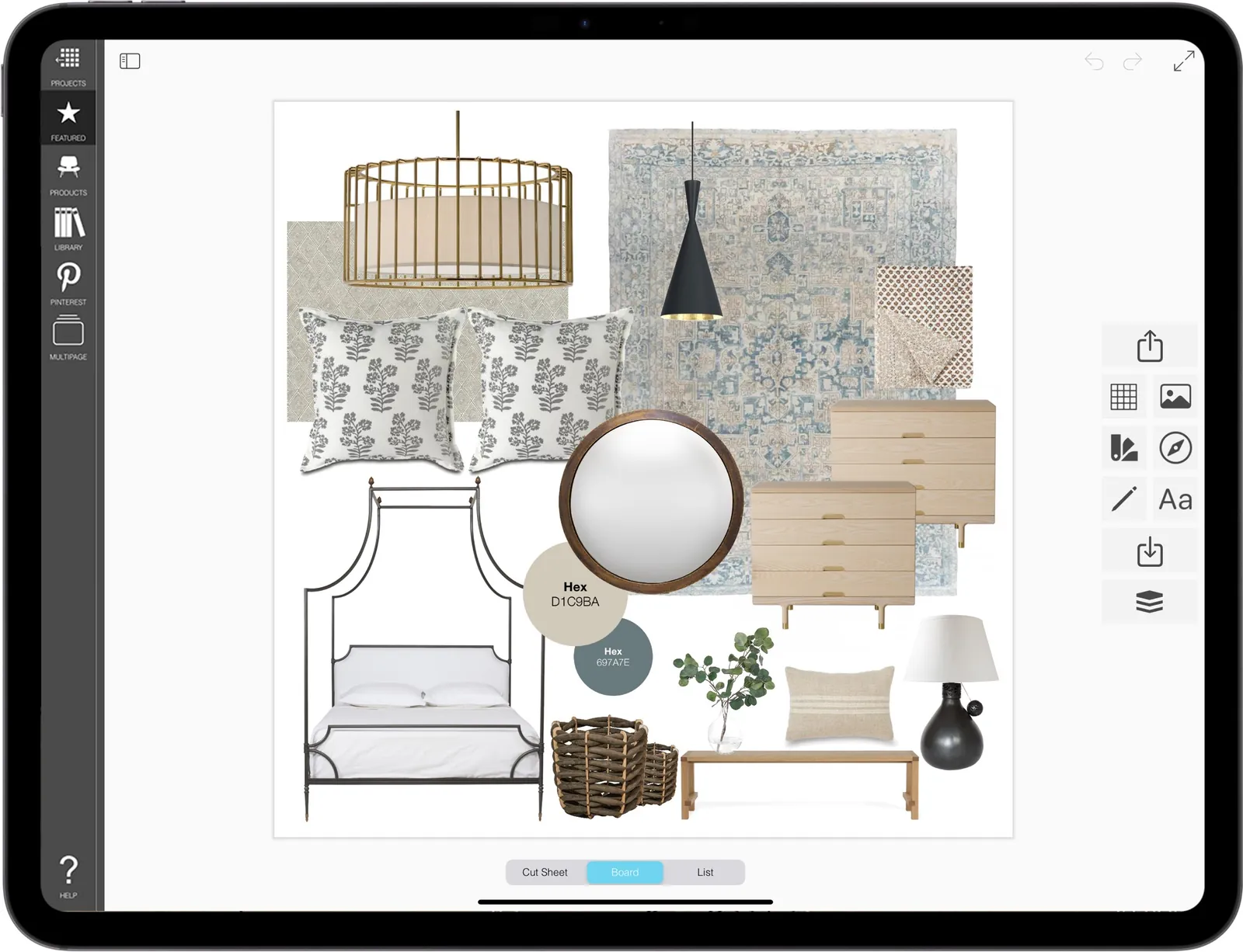 best home decor app for iPad_E2_best home decor app for iPad_moodboard maker_moodboards_mood board maker_03_Country Bedroom Mood Board